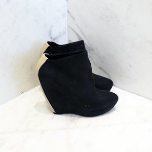 Balenciaga Black Nubuck Ankle Wedge